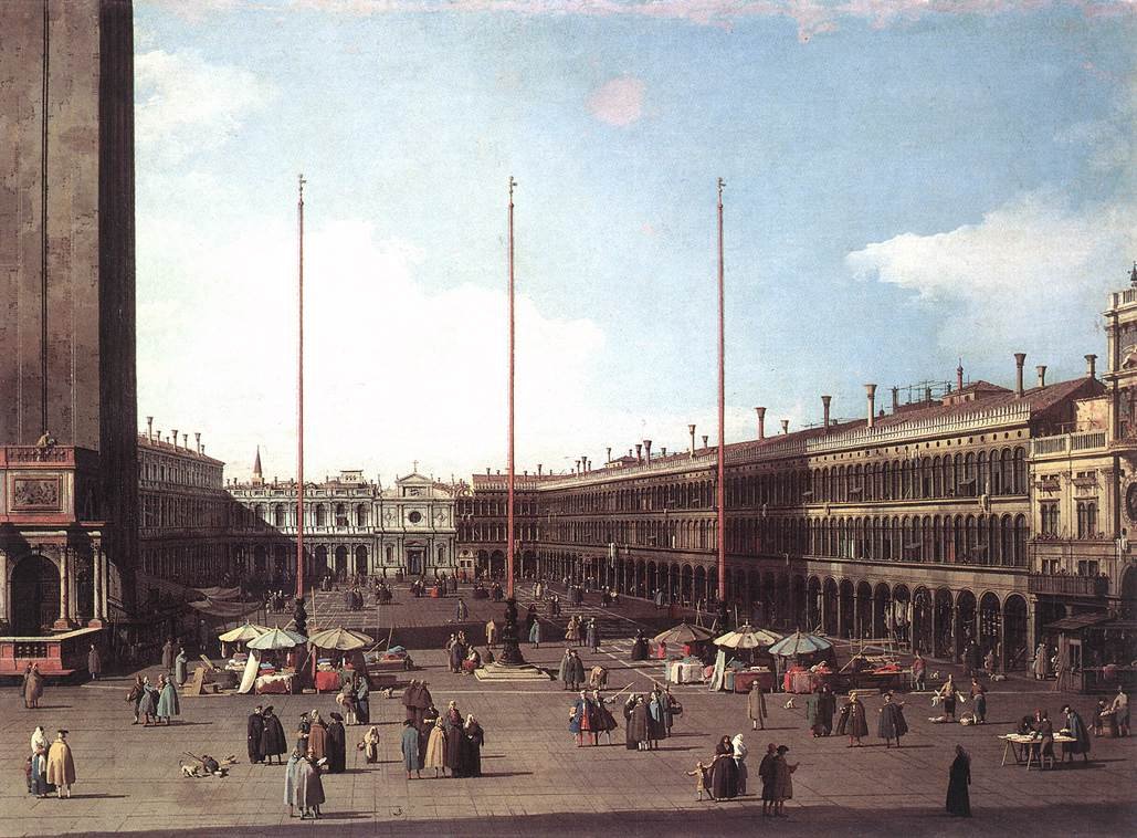 Piazza San Marco, Looking toward San Geminiano av Giovanni Antonio Canal
