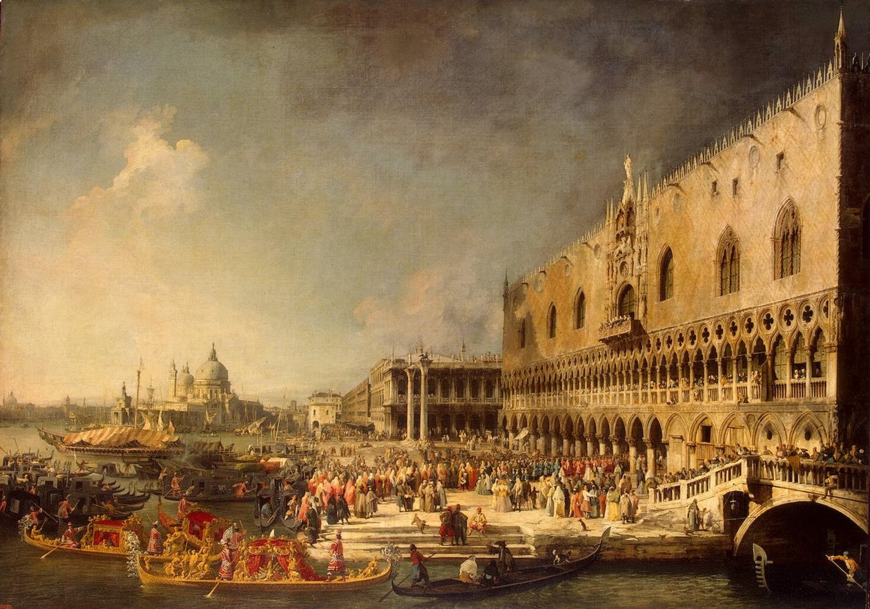 The Reception of the French Ambassador (Hermitage) av Giovanni Antonio Canal