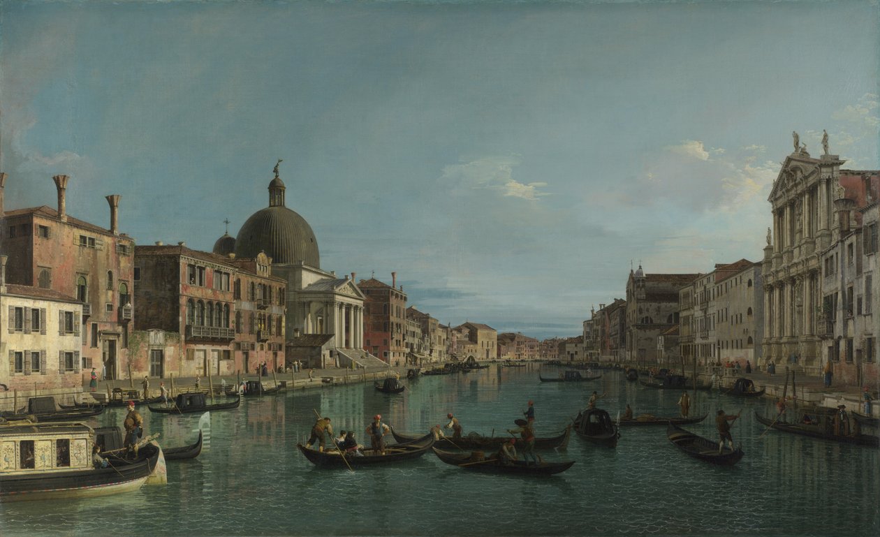 Venice- The Grand Canal with S. Simeone Piccolo av Giovanni Antonio Canal