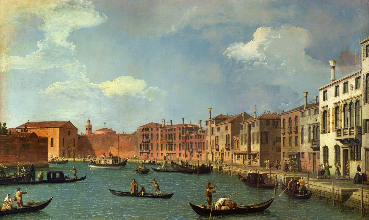 Utsikt över kanalen Santa Chiara, Venedig av Giovanni Antonio Canal