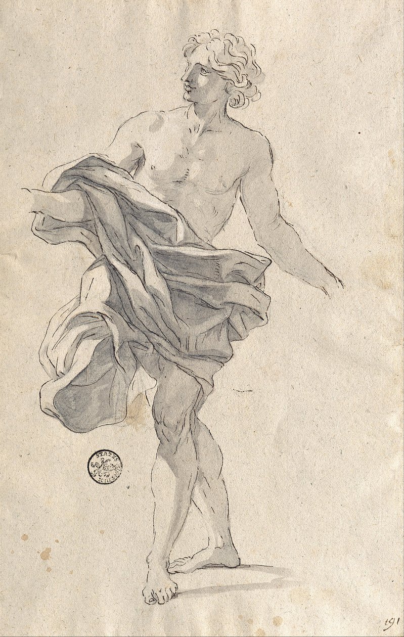 Studie för en ung man som dansar av Giovanni Battista Gaulli