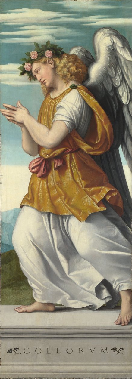 En ängel (panel) av Giovanni Battista Moroni