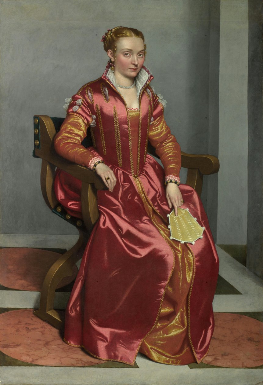 Porträtt av en dam, ca 1555-60 av Giovanni Battista Moroni