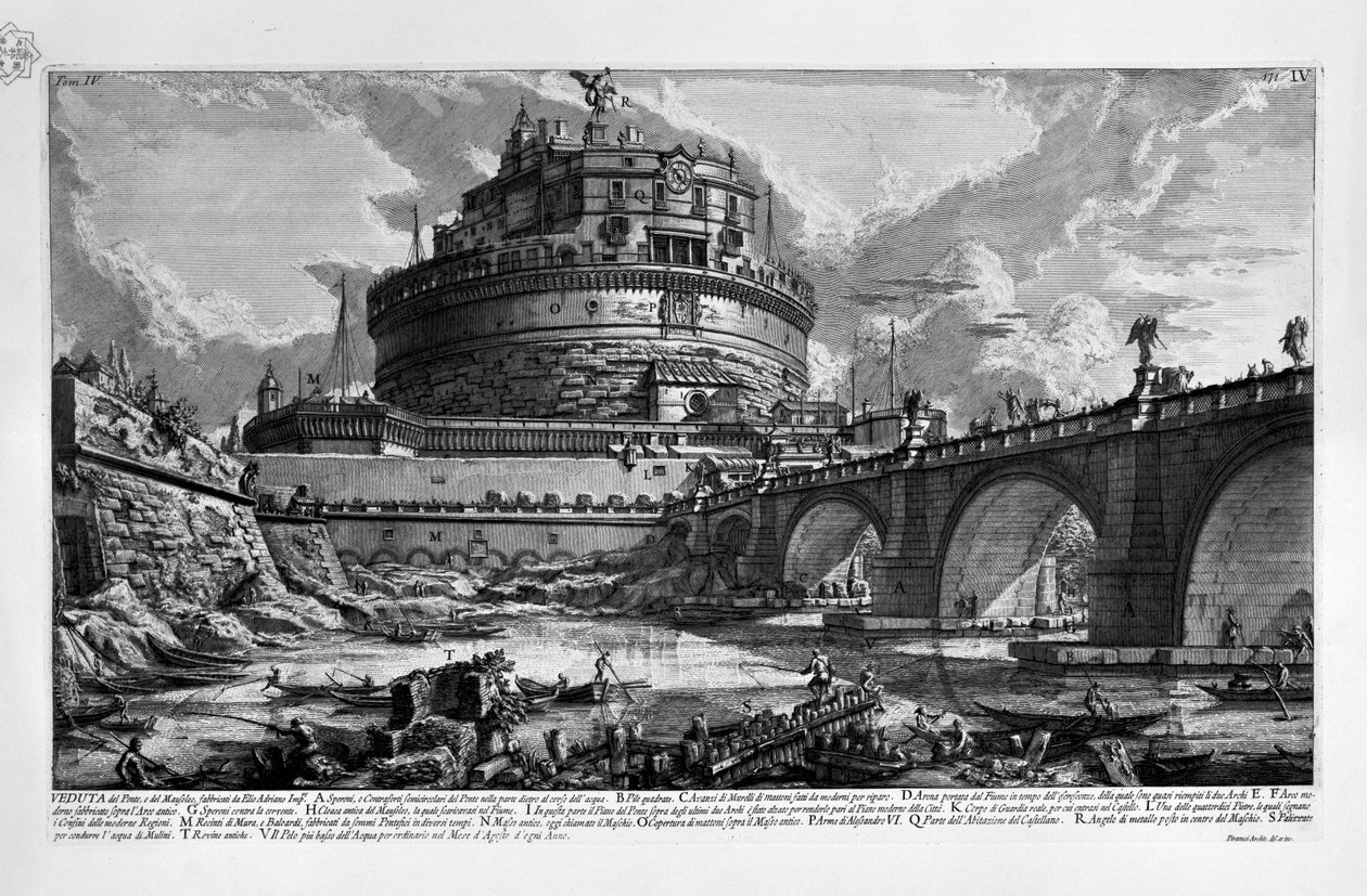 Mausoleum of Hadrian av Giovanni Battista Piranesi