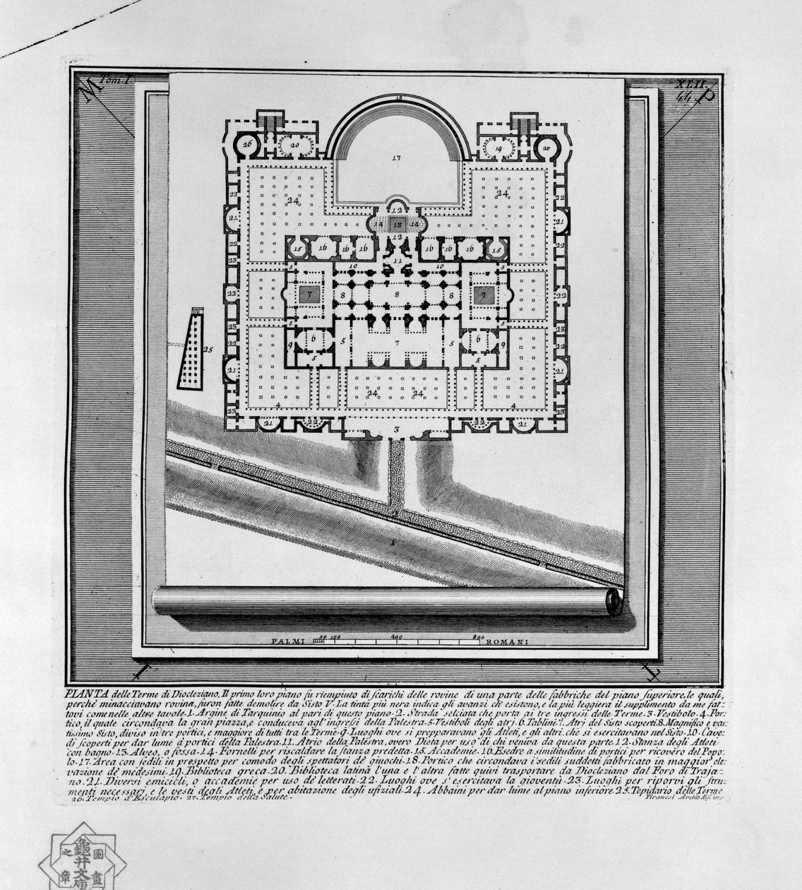 Plan of the Baths of Diocletian (Rome) av Giovanni Battista Piranesi