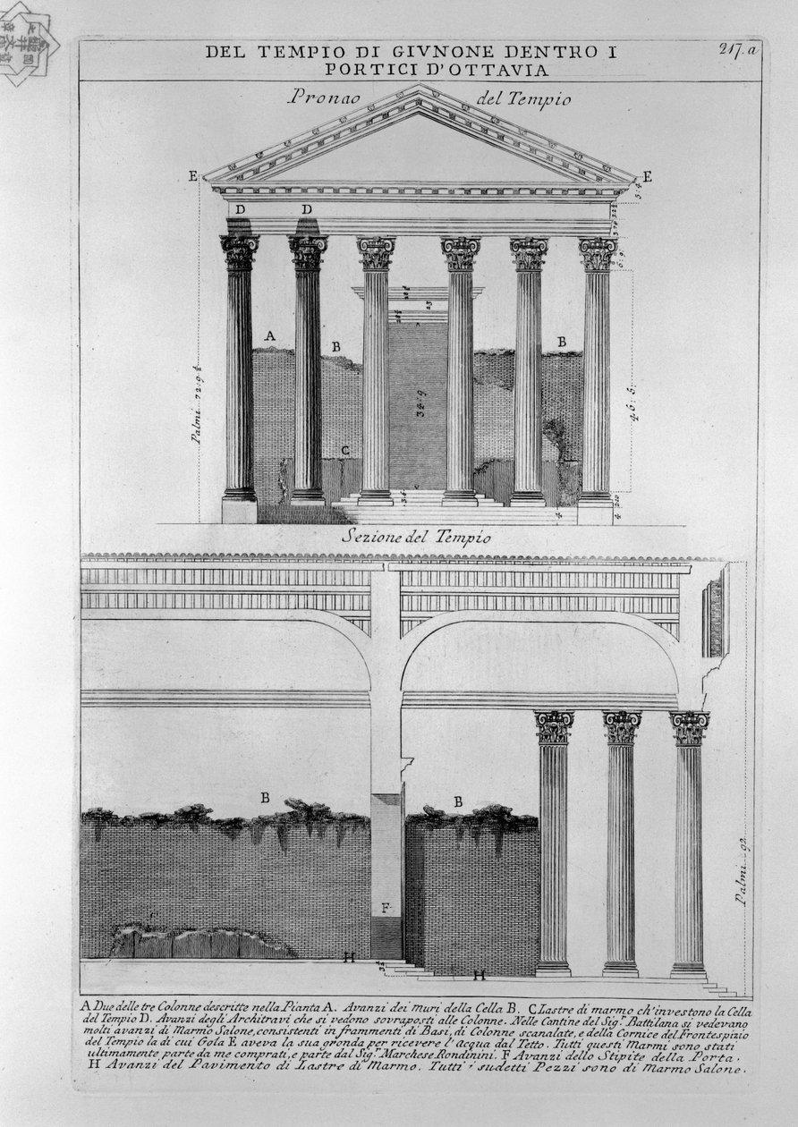 Portico of Octavia av Giovanni Battista Piranesi
