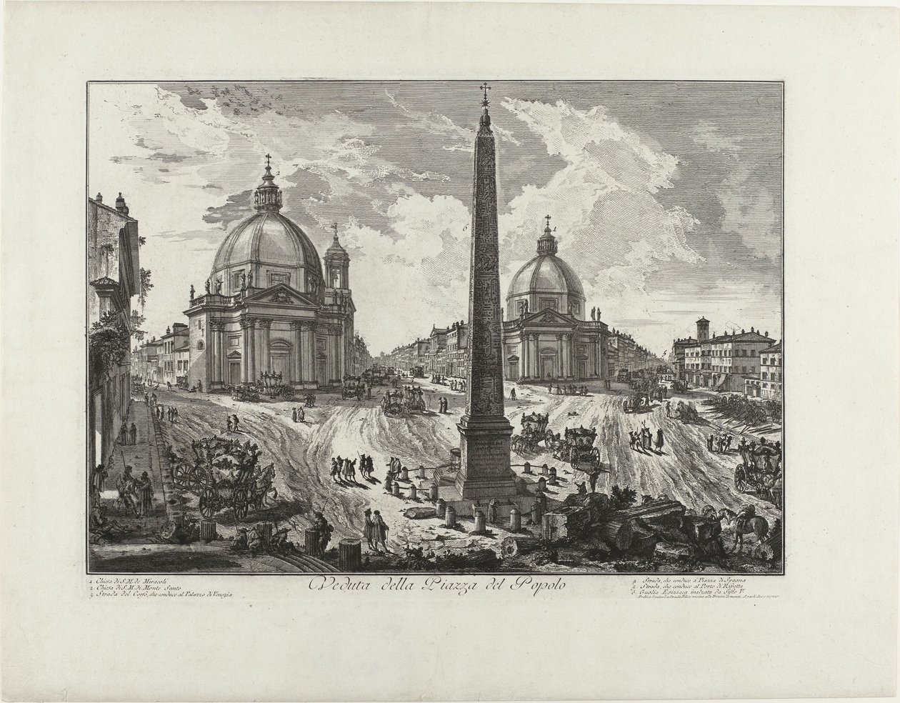 Utsikt över Piazza del Popolo av Giovanni Battista Piranesi