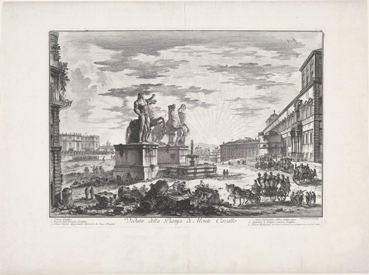 Utsikt över Monte Cavallo-torget av Giovanni Battista Piranesi