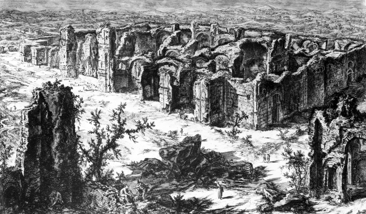 Vy över baden i Caracalla, från serien "Views of Rome", c.1760 av Giovanni Battista Piranesi