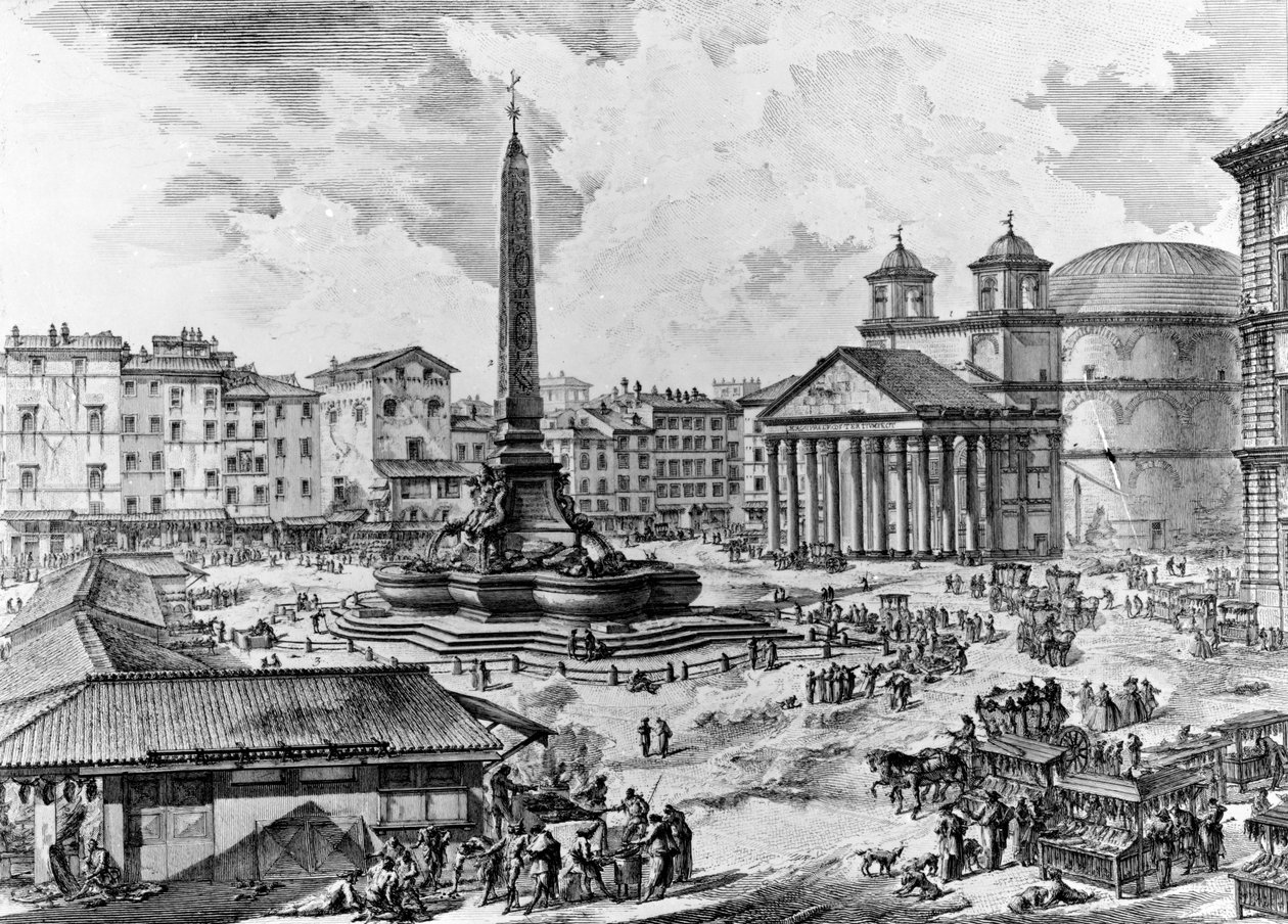 Utsikt över Piazza della Rotonda, från serien 