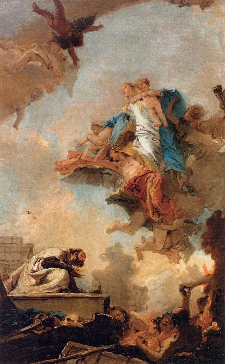 Apparition of the Virgin to St Simon Stock av Giovanni Battista Tiepolo
