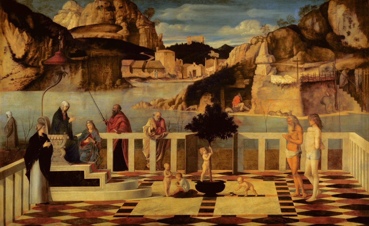 Helig Allegori, ca 1487 av Giovanni Bellini