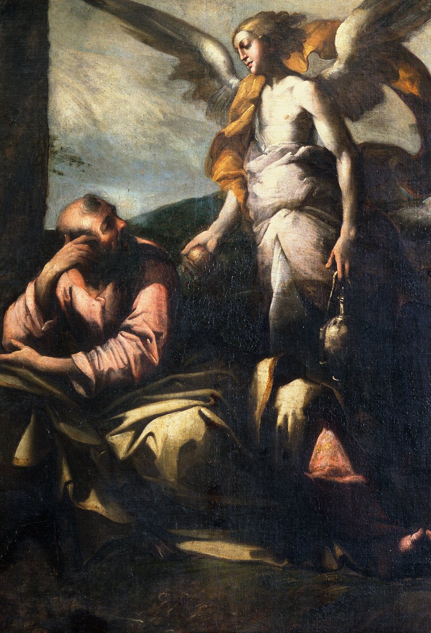 Elia besöktes av en ängel av Giovanni Donducci