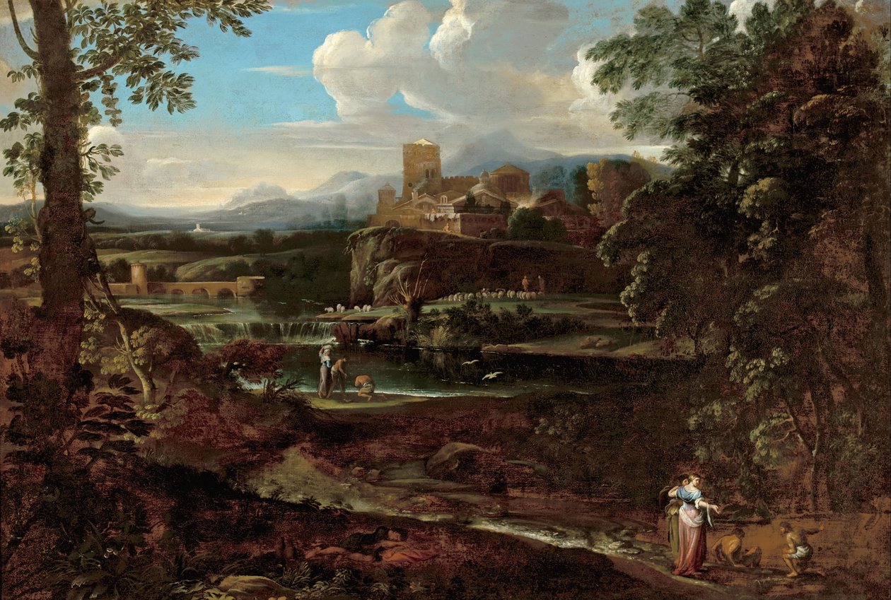 Klassiskt landskap av Giovanni F. Grimaldi