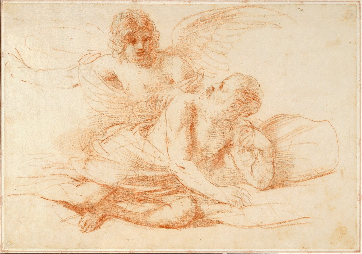 Sankt Peter och ängeln av Giovanni Francesco Barbieri