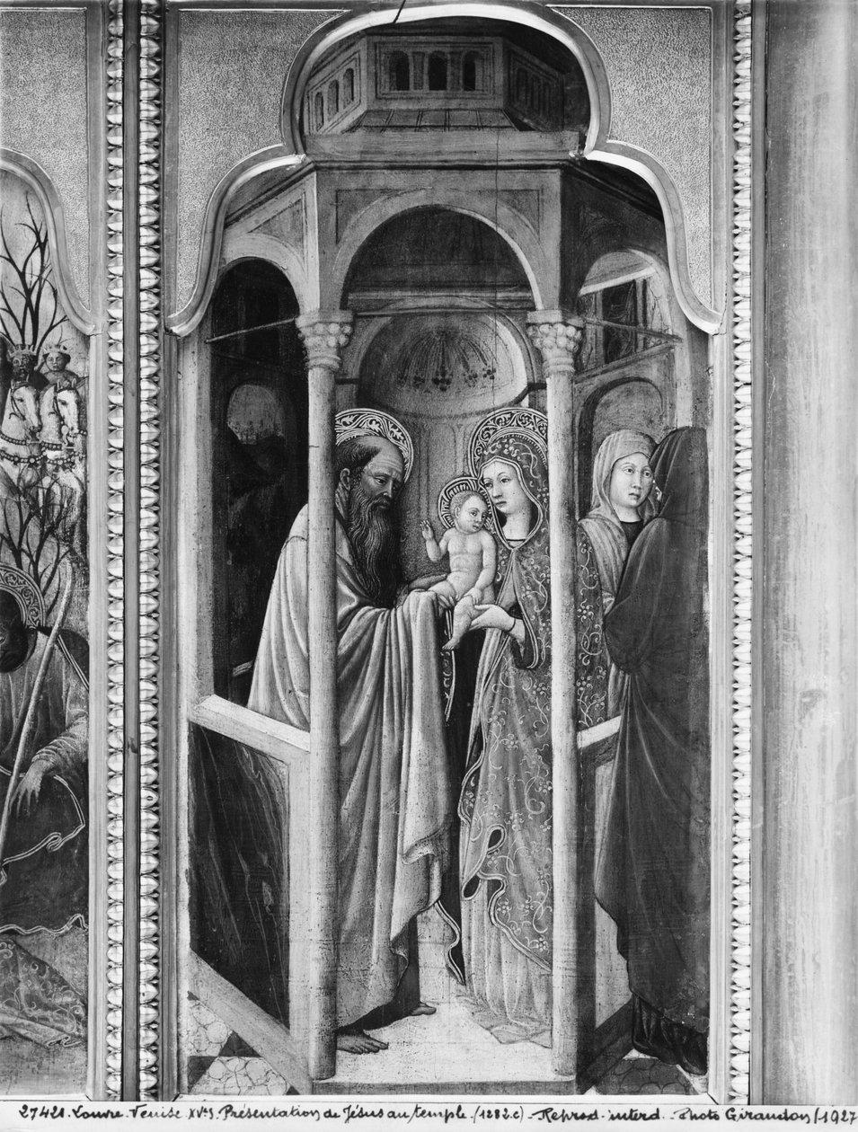 Cycle of the Life of the Virgin, Presentation av Jesus i templet, ca 1445 (olja på poppelpanel) av Giovanni Francesco da Rimini