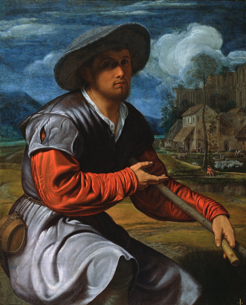 Shepherd with a Flute av Giovanni Girolamo Savoldo
