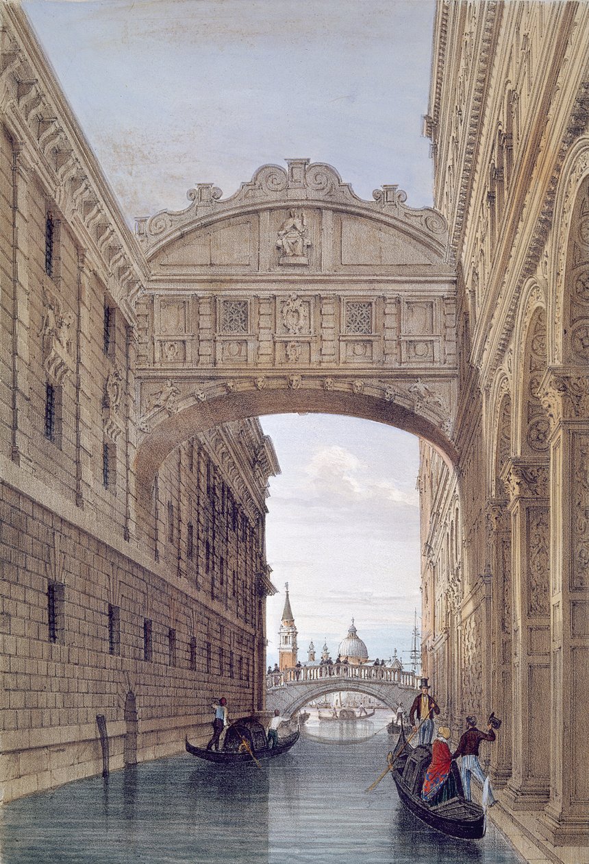 Suckarnas bro i Venedig, graverad av Lefevre av Giovanni Pividor
