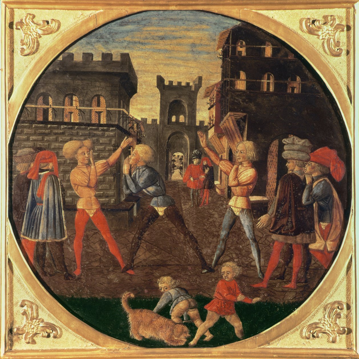 The Game of Civettino (tempera på panelen) av Giovanni di Ser Giovanni