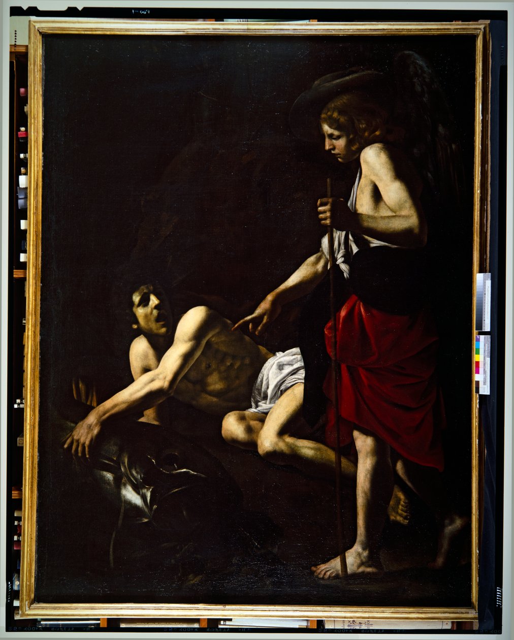 Tobias  Ängeln (panel) av Giovanni Battista Caracciolo