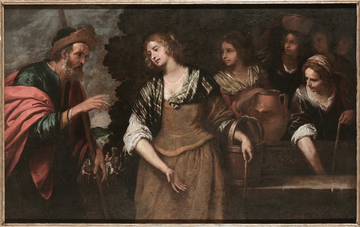 Rebecca vid brunnen. av Giovanni Andrea de Ferrari