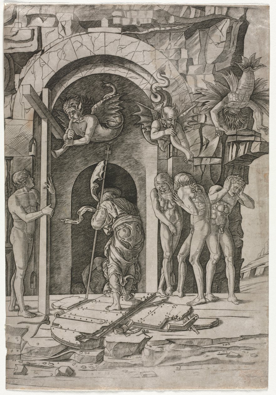 Nedstigning till Limbo, ca. 1490-1500. av Giovanni Antonio da Brescia