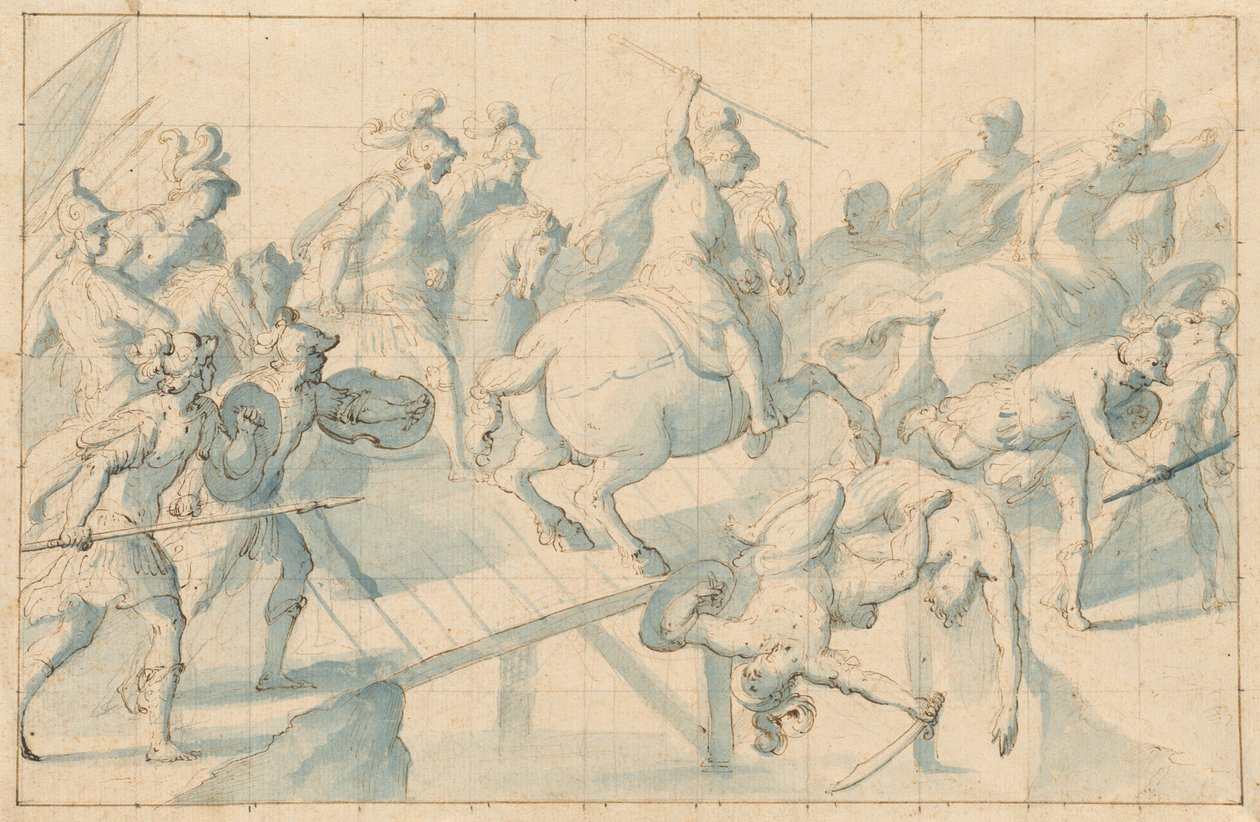 En kamp på en bro av Giovanni Balducci