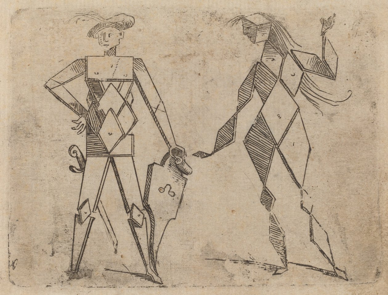 Från "Bizzarie di diverse figurer" av Giovanni Battista Bracelli