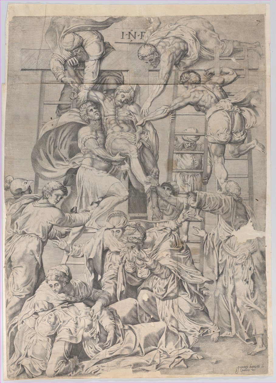 Nedstigningen från korset, 1550-1600. av Giovanni Battista Cavalieri
