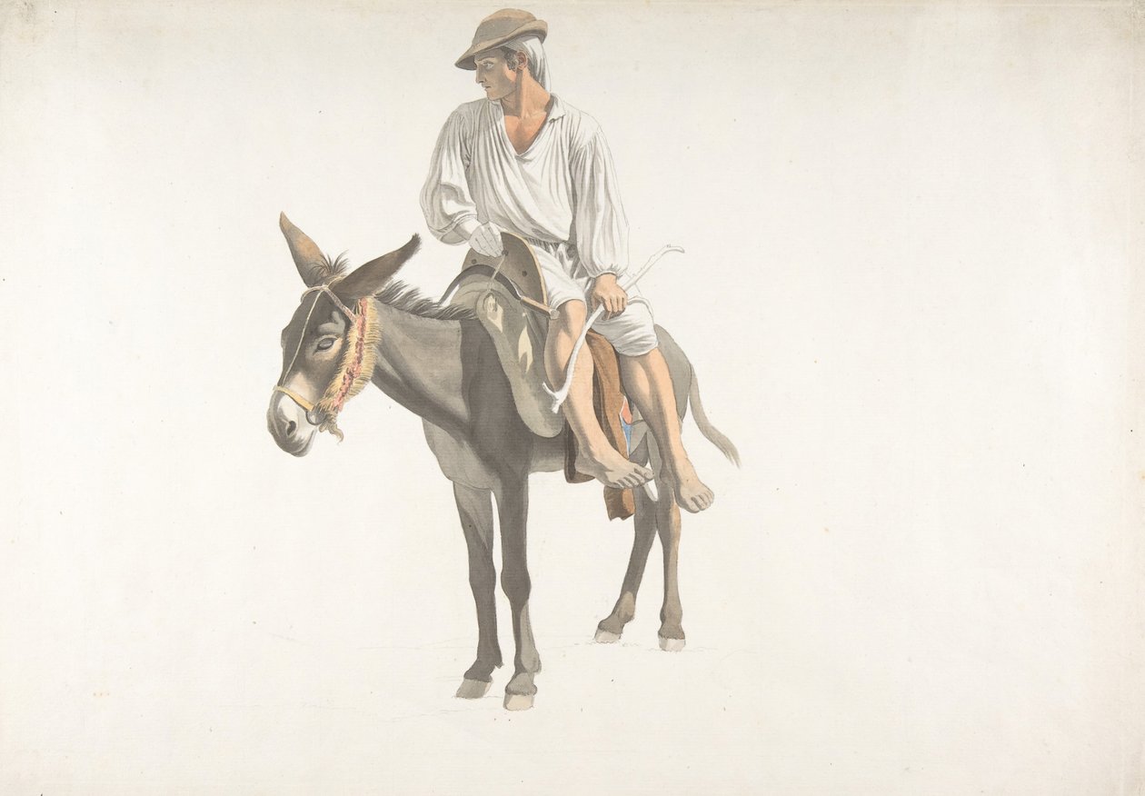 Bonde på en åsna, ca. 1783-87. av Giovanni Battista Lusieri