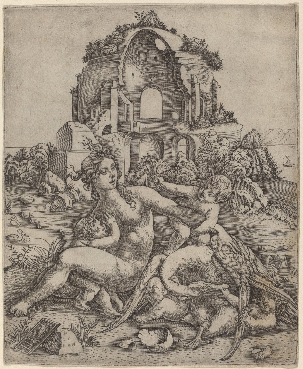 Leda och Svanen av Giovanni Battista Palumba