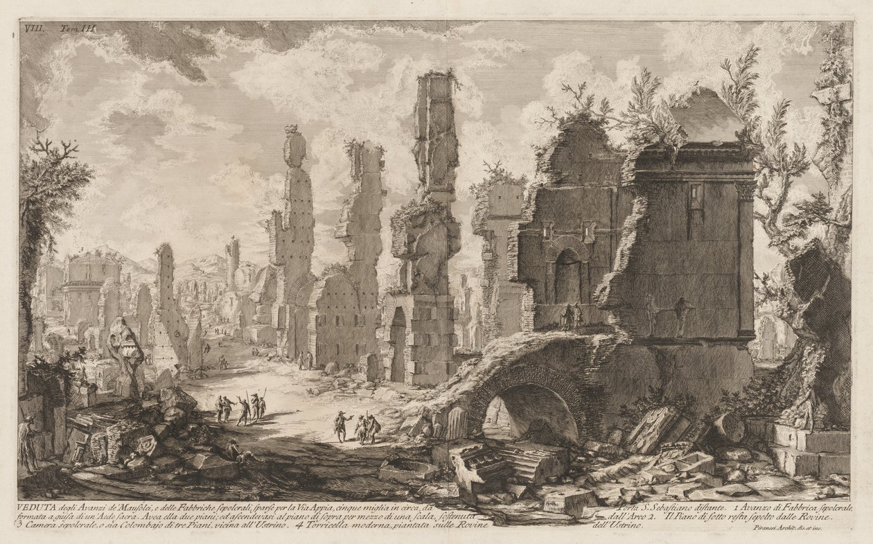 Antikviteter i Rom: Appian Way av Giovanni Battista Piranesi