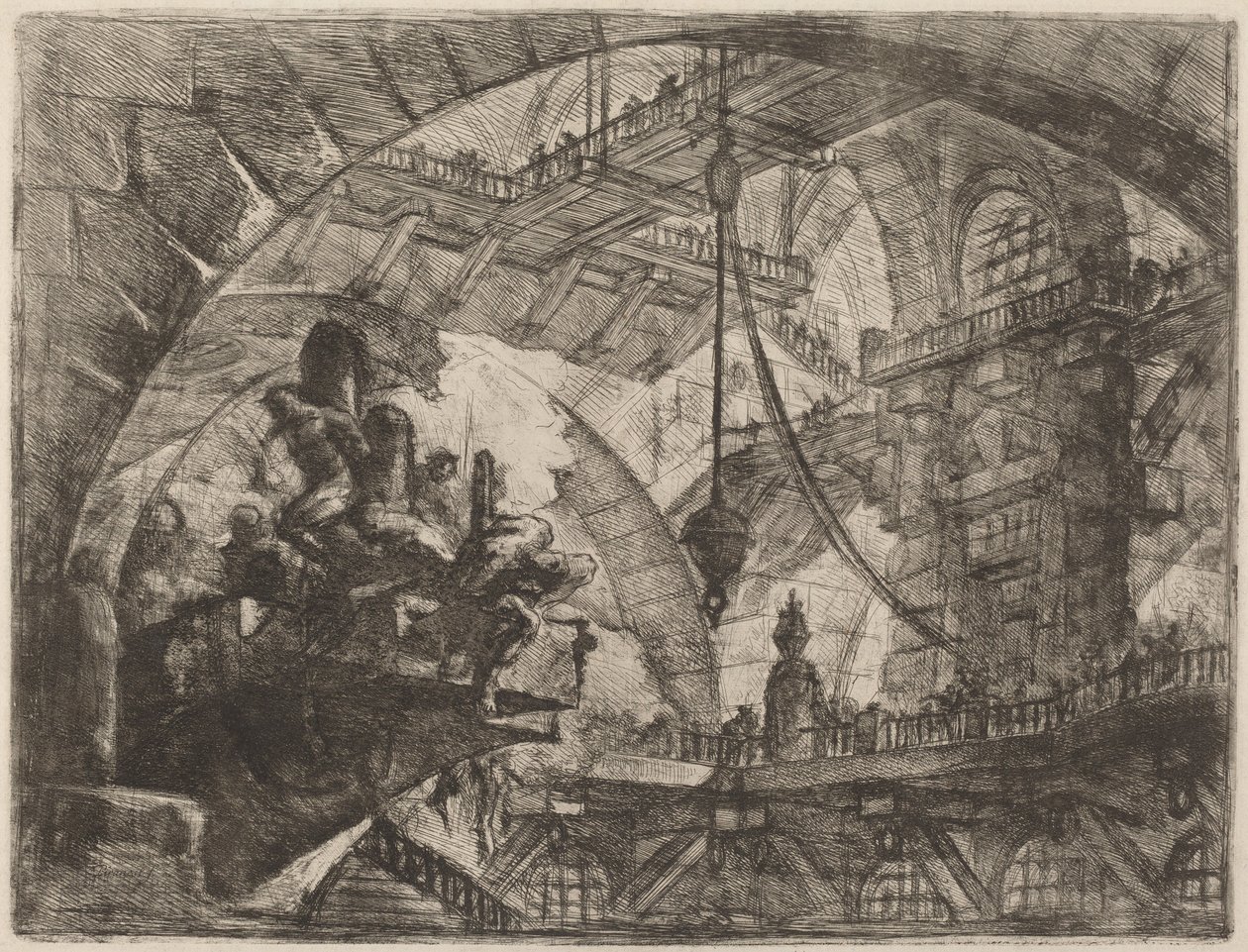 Fångar på en projekterande plattform av Giovanni Battista Piranesi