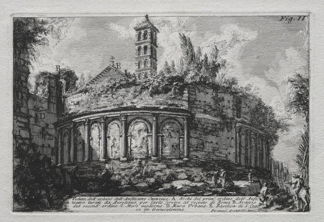 Utsikt över resterna av amfiteatern Castranse av Giovanni Battista Piranesi