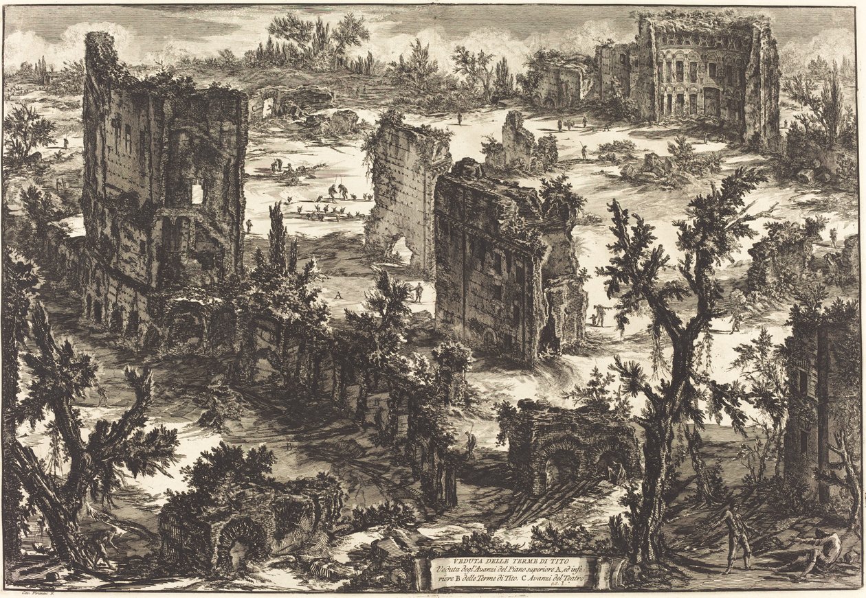 Utsikt över Terme di Tito av Giovanni Battista Piranesi