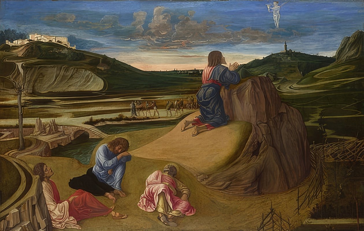 Kristus i Getsemane trädgård. Omkring 1465 av Giovanni Bellini