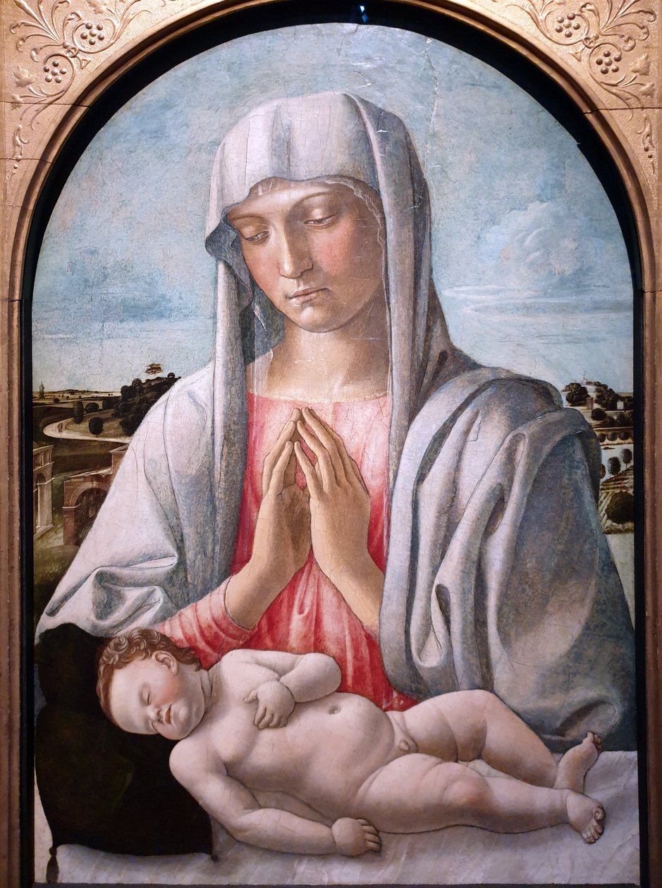 Madonna tillber det sovande barnet av Giovanni Bellini
