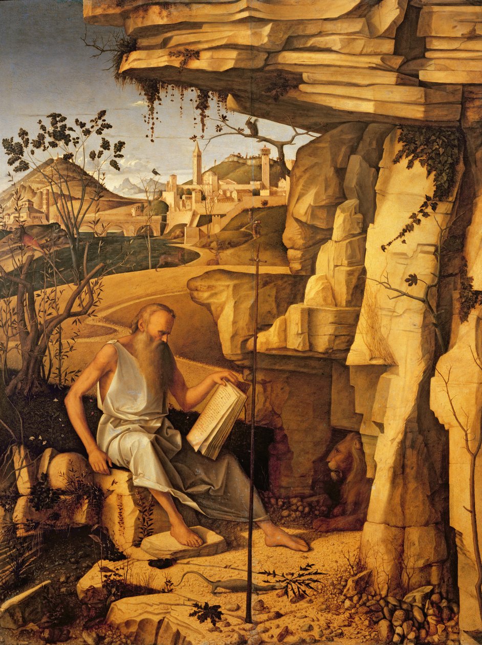 S:t Hieronymus i öknen, 1480-87 av Giovanni Bellini