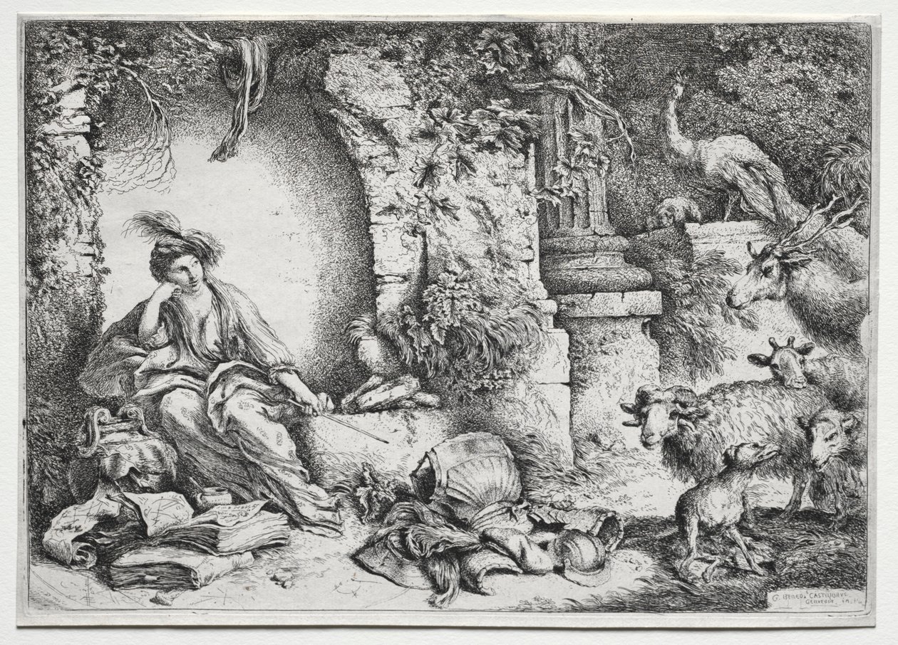 La Mèlancolie, ca. 1660-1665. av Giovanni Benedetto Castiglione