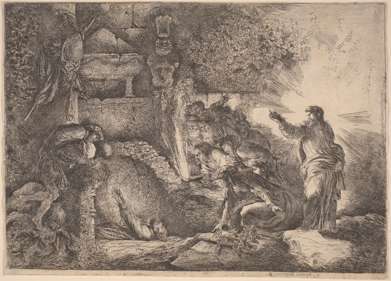 Lasarus uppståndelse av Giovanni Benedetto Castiglione