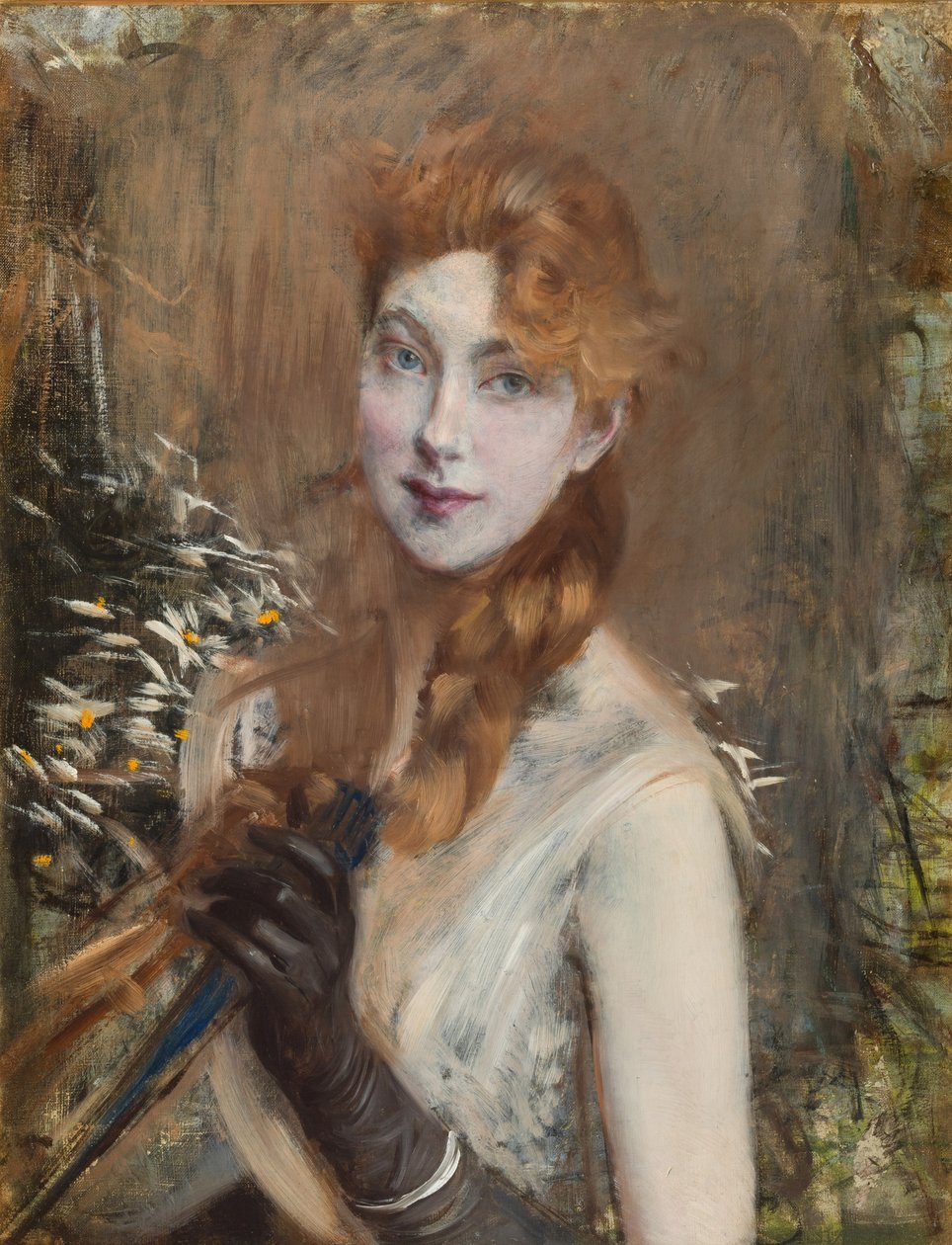 Den blonda flätan, ca 1891. av Giovanni Boldini