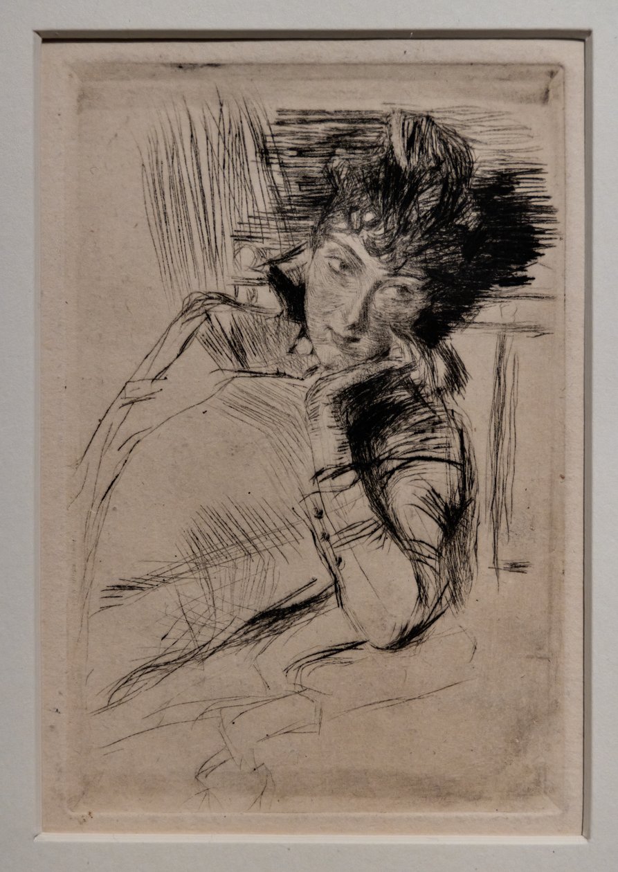 Eftertänksam kvinna av Giovanni Boldini