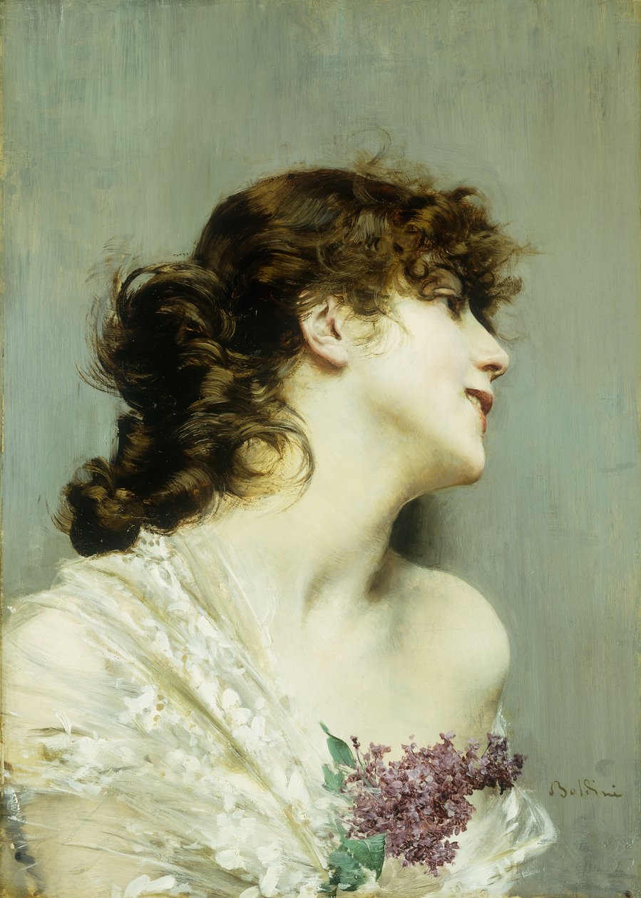 Profil av en ung kvinna, av Giovanni Boldini