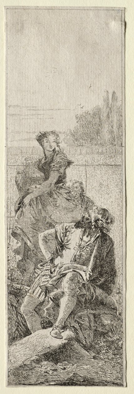 Två bönder. av Giovanni Domenico Tiepolo