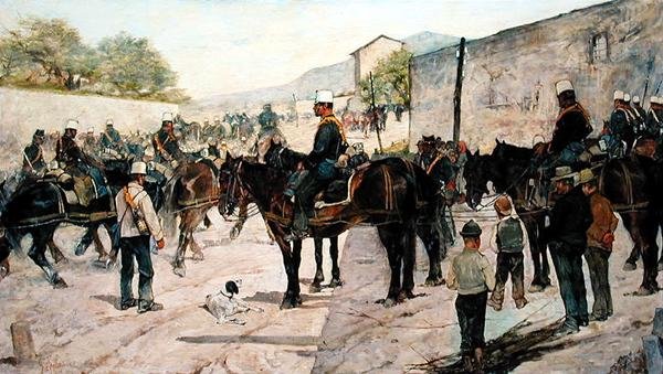 Militära övningar av Giovanni Fattori