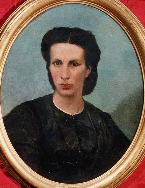 Porträtt av fru Biliotto av Giovanni Fattori