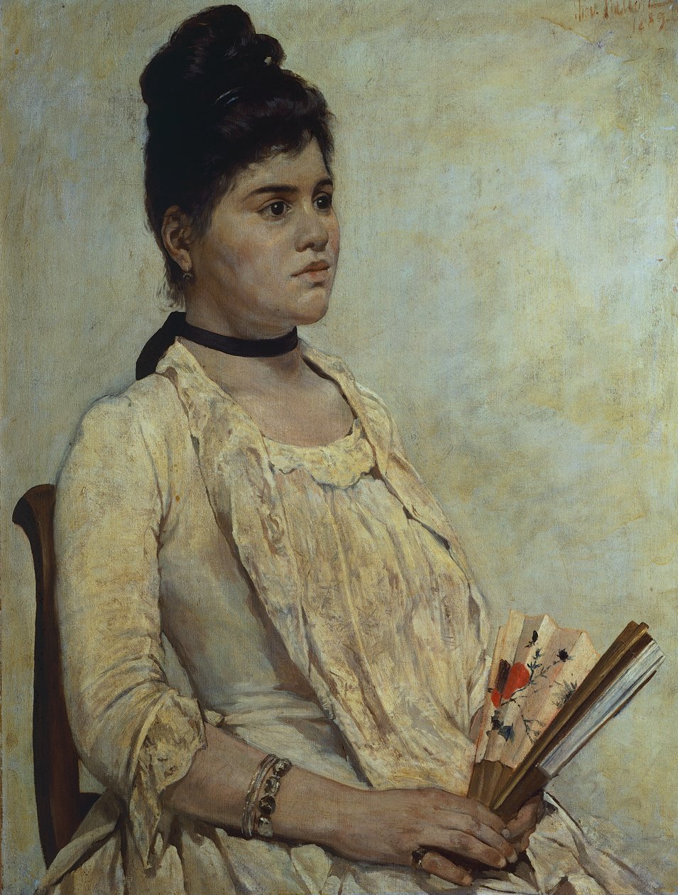 Porträtt av styvdotter Giulia Marinelli av Giovanni Fattori