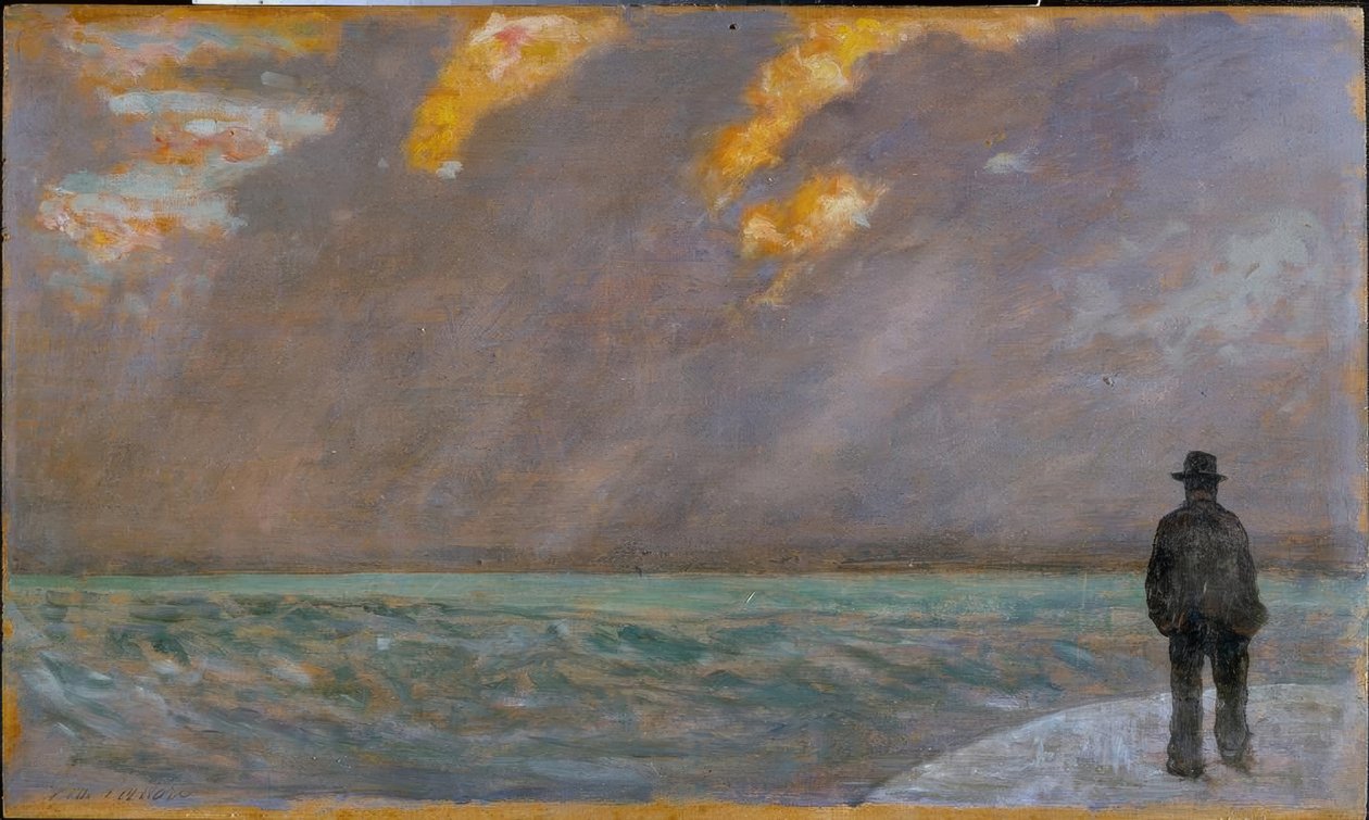 Solnedgång på havet av Giovanni Fattori