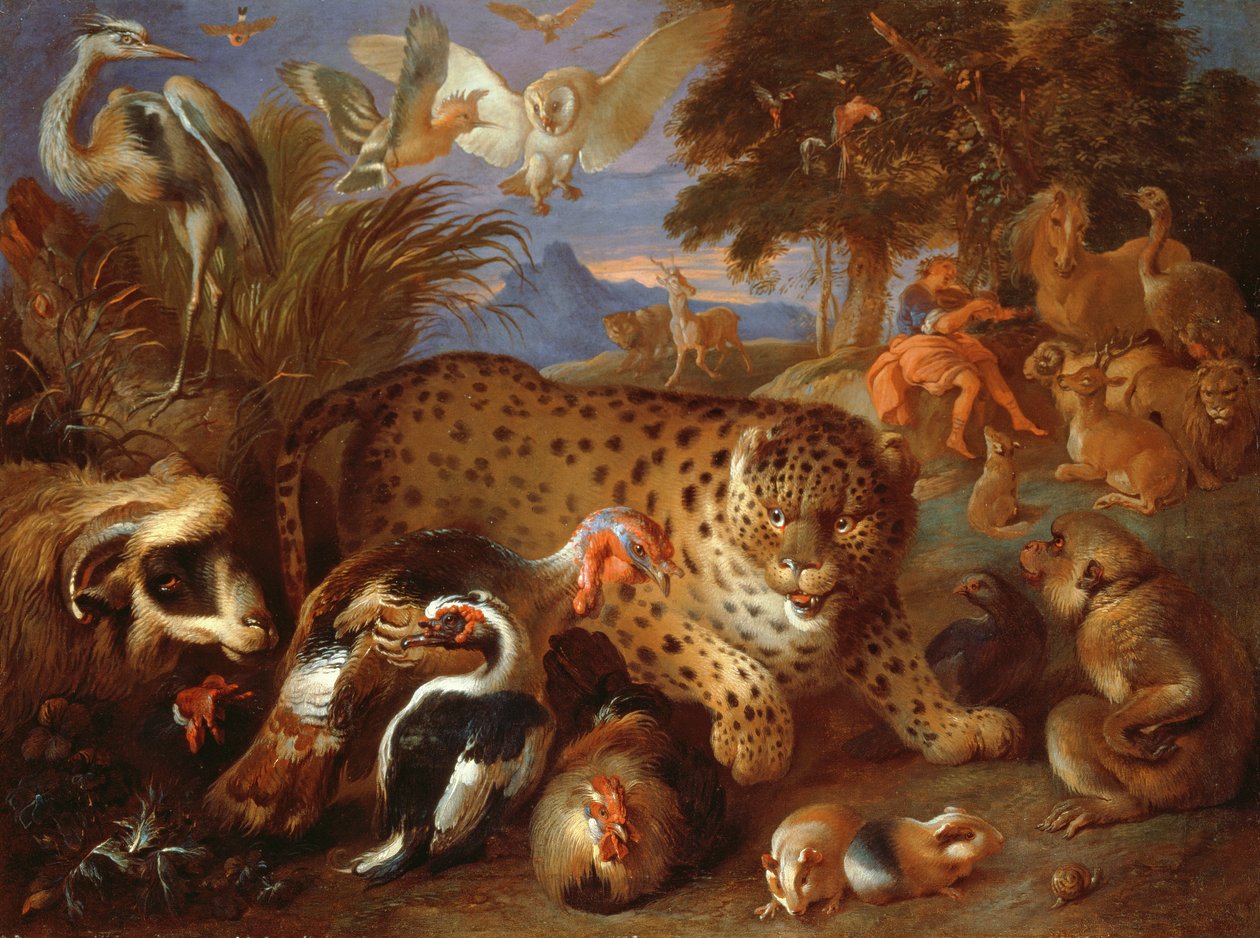 Orpheus charmar djuren av Giovanni Francesco Castiglione