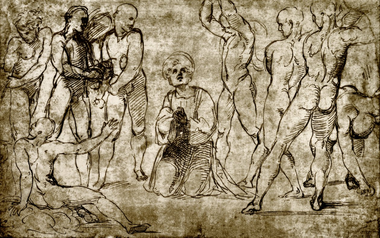 Stening av St. Stefan av Giovanni Francesco Penni